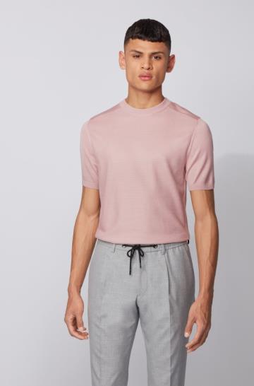 Sweter BOSS Short Sleeved Głęboka Różowe Męskie (Pl12774)